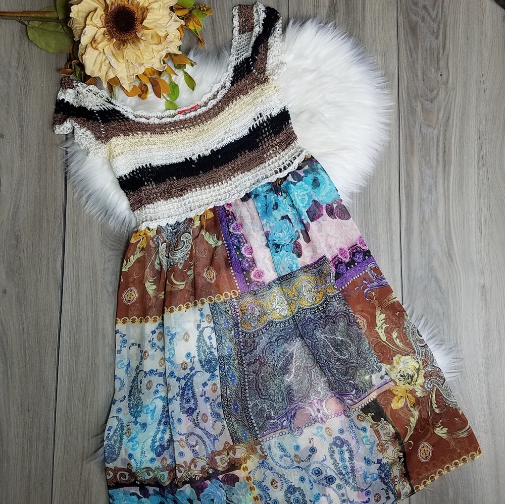 Vintage Crochet Boho Dress